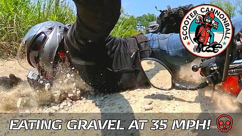 Scooter Cannonball Run 2023 // Scooter Crash at 35 MPH on Gravel!