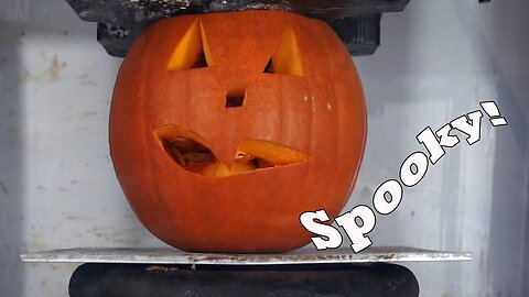 Frozen Pumpkins Crushed By Hydraulic Press | Scary Halloween Edition