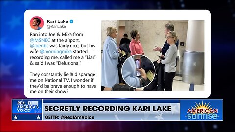 MORNING JOE TRIES TO SECRETLY RECORD KARI LAKE CONVO AT AIRPORT