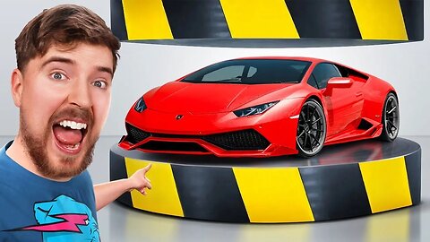 Hydraulic Press Vs Lamborghini || MrBeast 😱 || #mrbeast