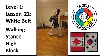 Baehr Taekwondo: 01-22: White Belt: Walking Stance - High Block