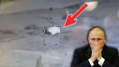 Stugna anti-tank missile blows up Russian mortar