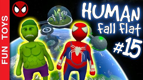 Human Fall Flat #15 - Homem Aranha e HULK em uma ESTAÇÃO ESPACIAL com um final MUITO LOUCO! 🕷 🕸