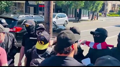 Proud Boys and MAGA in Oregon De-Mask and tell the Feds posing as Nazis to "FUCK OFF & GTFO!" 👏👏👏