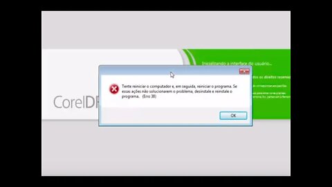 CorelDraw falha na inicialização Erro 38 RESOLVIDO