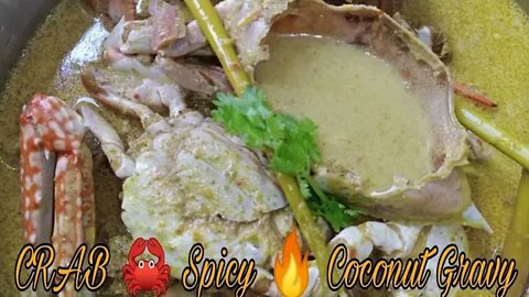 CRAB 🦀 Spicy 🔥 Coconut Gravy Recipe | Malaysian Unique Dish Crab Spicy Gravy | Urdu, Hindi, English