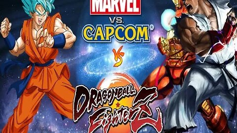 Marvel Vs Capcom Vs Dragon Ball Fighterz Mugen (Ryu e Goku gameplay)