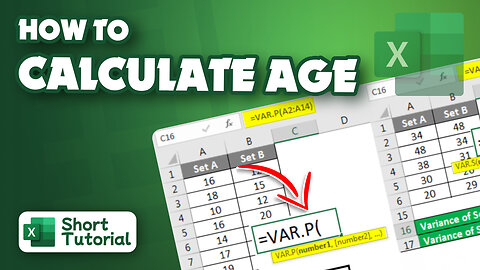 How to calculate variance in Excel