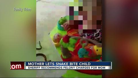 Possible charge after mother let snake bite baby