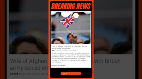 Breaking News: Wife of Afghan man who worked with British army denied entry to UK #shorts #news