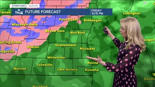 Widespread rain continues Friday night with some snow in NW areas