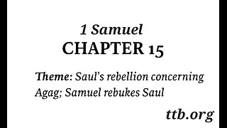 1 Samuel Chapter 15 (Bible Study)