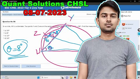 Oliveboard Quant Solutions of SSC CHSL Tier 1 2023 Weekly Mock Test 8 July MEWS #ssc #cgl2023