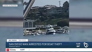 San Diego man arrested on suspicion of stealing yacht, crashing into docked vessels in Newport Beach