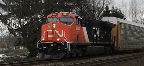 CN Autorack WB at Fort Langley