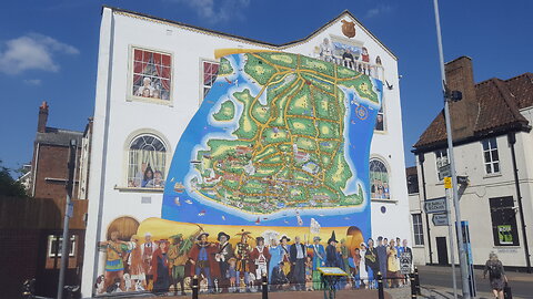 World Famous Portsmouth Map Mural (Drone Footage)