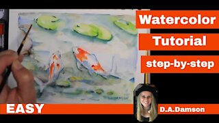 Watercolor Beginner and Intermediate - Koi Fish Tutorial