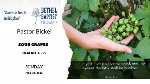 Sour Grapes | Pastor Bickel | Bethel Baptist Fellowship [SERMON]