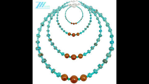 Natural turquoise with Pietersite gemstone pendant necklace full strand 16inch Unique Gifts 01
