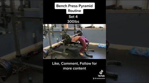 Bench press pyramid routine up to 300lbs bw 146lbs