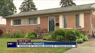 Windows at 25 Sterling Heights homes broken by thrown rocks