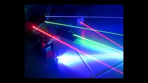 BIG SCARY LASERS! 4.6W of Blue, Green, Red, and Violet Lasers