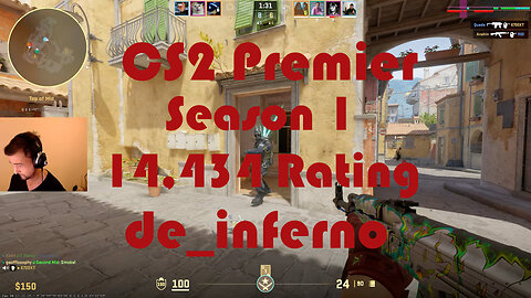 CS2 Premier Matchmaking - Season 1 - 14,434 Rating - de_inferno