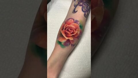 Incredibly Beautiful Rose Tattoo #shorts #tattoos #inked #youtubeshorts