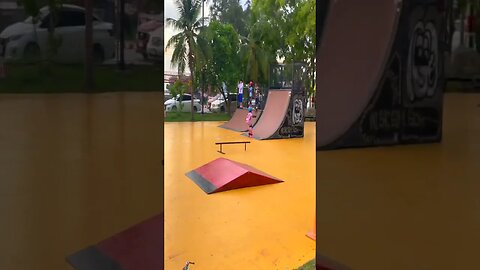 She failed the Simplest of Jumps in a Thailand Skate park #park #shorts