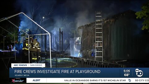 Fire burns shed at YMCA in Kearny Mesa