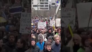 MASSIVE PROTEST AGAINST MANDATES IN BRUSSELS BELGIUM