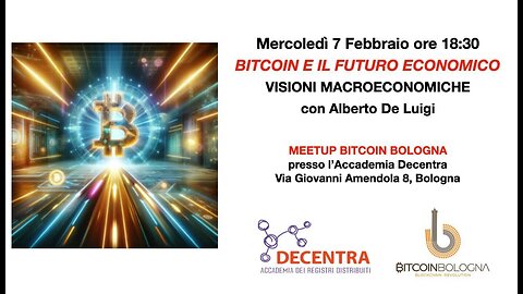 Bologna 07.02.2024 Alberto De Luigi - Bitcoin ed il futuro economico Pt. 2 - Daniele Terbio