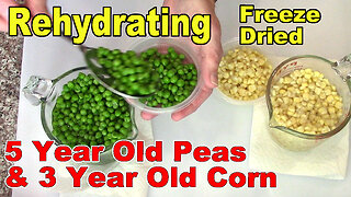 Rehydrating Freeze Dried - 5 Year Old Peas & 3 Year Old Corn
