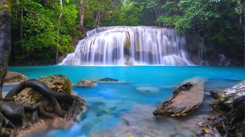 Waterfall Sounds for Sleeping 12 HOURS, Meditation, Gentle Water Sounds, White Noise, Deep Sleep