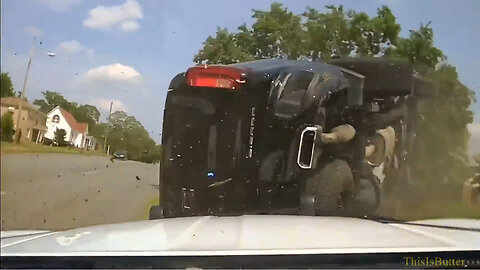 Arkansas releases dash cam of a trooper pushing a truck into a ditch during a high speed chase
