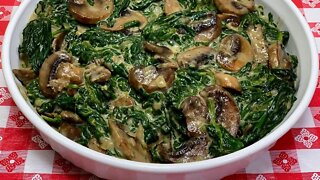 CREAMED SPINACH & MUSHROOMS!! A REALLY RETRO HOLIDAY