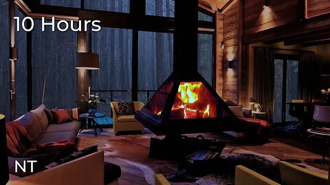 Sleep Soundly with this Cozy Cabin, Rainfall & Crackling Fire Sounds Video - White Noise For Sleep
