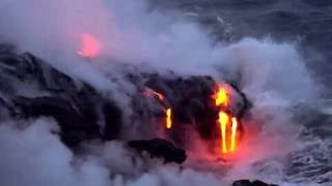 Lava flowing into the ocean on Hawai'i WATCH THE VIDEO AND SHARE