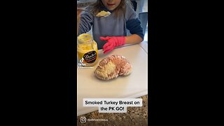 Smoked Turkey breast with my helper!