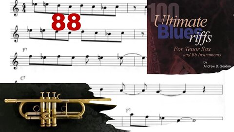 100 Ultimate Blues Riffs (Bb) by Andrew D. Gordon 088 - Sax, Trumpet and Play-along (Midtempo Blues)