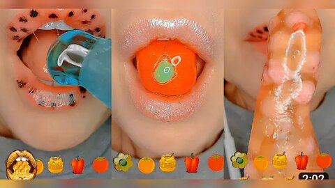 1 minute for sleep and study emoji eating asmr video. Oddly satisfying asmr food challenge |