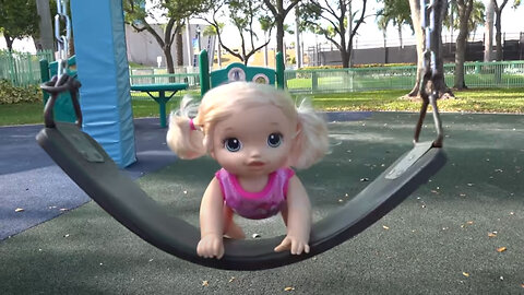 Diana and Baby Doll play on the Outdoor Playground