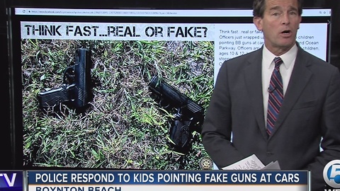 Police respond to kids pointing fake guns at cars