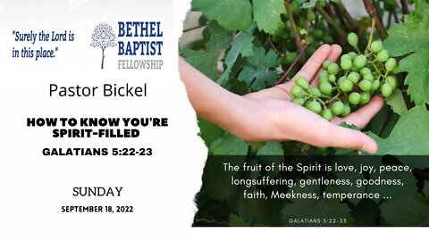 How To Know You Are Spirit Filled | Pastor Bickel | Bethel Baptist Fellowship [SERMON]