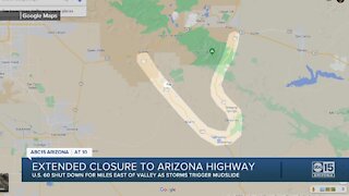Mudslide causes extended closure of US 60 near Superior/Miami