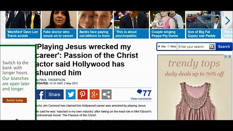 'Actor from Passion of The Christ says Hellywood now Shuns him for Playing Jesus!' - 2014