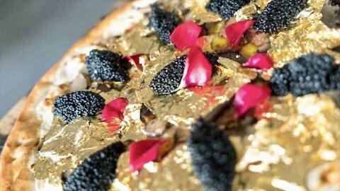 Most Expensive Pizza in the World with Edible Gold Flake Topping - $2,000 per pie