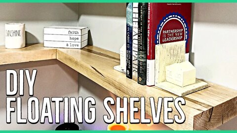DIY Ambrosia Maple Floating Shelves in the Kitchen