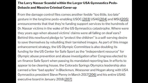 After Dark Tues Sep 5, 2023 US Olympics Gymnastics Predator Larry Nassar+FBI Ted Gunderson SpeaksPt2
