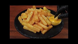 Crispy French Fries At Home - With Cheese Sauce